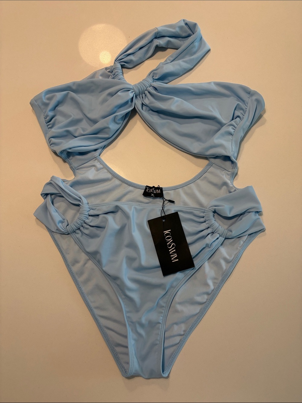 Light Blue Cutout One-Piece Swimsuit by ICON SWIM